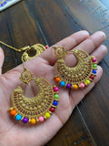 Indian Earrings, Tikka and Earrings Set, Indian Jewelry