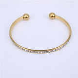Gold Titanium Open Cuff Bracelet Bangle, Silver Bangles, Women Bracelet